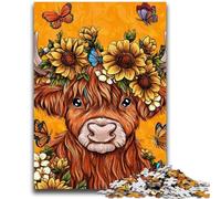 1000 Piece Jigsaw Puzzles for Adults Gifts Sunflower Yak Baby Adult Jigsaw,Fun Present & Activity for Home,Toy for Rainy Days (75x50cm)