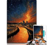 1000 Piece Jigsaw Puzzles for Adults Gifts Sunset Cityscape,Decompressing Intellectual Educational Toy Birthday Present,Gifts 38x26cm