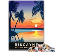 1000 Piece Jigsaw Puzzles for Adults Gifts Sunset in Biscayne Teenager Puzzles,Family Entertainment Toys with Matching Poster And Trivia Sheet (50x75cm)