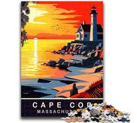 1000 Piece Jigsaw Puzzles for Adults Gifts Sunset on Cape Cod MA Challenging To Complete But Fun And Humorous Educational Game for Birthday (size 50x75cm)