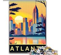 1000 Piece Jigsaw Puzzles for Adults Gifts Sunset Over Atlanta, for Age 14+ Suitable for Couples Fun at Home Activities, Birthday Present,Travel Gifts 75x100cm