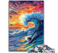 1000 Piece Jigsaw Puzzles for Adults Gifts Surfer on The Sea Adult Puzzles,learning Educational Is Ideal As A Gift for The Whole Family (75x50cm)