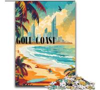 1000 Piece Jigsaw Puzzles for Adults Gifts Surfing Gold Coast, for Age 14+ Suitable for Couples Fun at Home Activities, Birthday Present,Travel Gifts 75x100cm