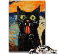 1000 Piece Jigsaw Puzzles for Adults Gifts Surprised Black Cat 1000 Pieces for Adults,is Ideal As Gifts for The Whole Family for Age 14 (26x38cm)