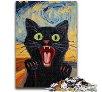 1000 Piece Jigsaw Puzzles for Adults Gifts Surprised Black Cat Puzzles for Adults,Unique Birthday And Gifts for And Age 14 Years Up (75x50cm)