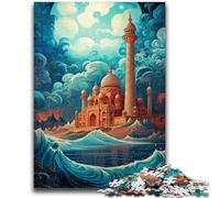 1000 Piece Jigsaw Puzzles for Adults Gifts Taj Mahal Sailing on Wave Artistic Wall Decor & Birthday Gift Idea for Friends, Home Office 50x75cm