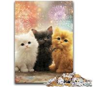 1000 Piece Jigsaw Puzzles for Adults Gifts Three Cats Teenager Jigsaw,Artistic Wall Decor & Birthday Gift Idea for Friends, Home Office (50x75cm)