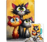 1000 Piece Jigsaw Puzzles for Adults Gifts Three Cats Teenager Puzzles,Educational Games DIY Toys Great Gifts And Toys (size 75x50cm)