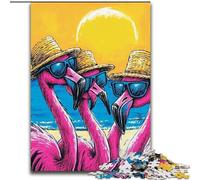 1000 Piece Jigsaw Puzzles for Adults Gifts Three Flamingos Stress Reliever Difficult Challenge Every Piece Is Unique - Challenging Family Fun Game (size 50x75cm)