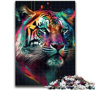 1000 Piece Jigsaw Puzzles for Adults Gifts Tiger Colorful Family Entertainment Toys Educational Game for Birthday, Chrismas for Ages 14+ 50x75cm