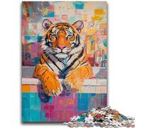 1000 Piece Jigsaw Puzzles for Adults Gifts Tiger in The Bathroom Adult Jigsaw,Fun Present & Activity for Home,Toy for Rainy Days (75x50cm)