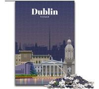 1000 Piece Jigsaw Puzzles for Adults Gifts Travel to Dublin, Learning Educational for Is Ideal As A Gift for The Whole Family 50x75cm