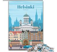 1000 Piece Jigsaw Puzzles for Adults Gifts Travel to Helsinki, Learning Educational for Is Ideal As A Gift for The Whole Family 50x75cm