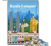 1000 Piece Jigsaw Puzzles for Adults Gifts Travel to Kuala Lumpur Educational Toys Unique Home Decor And Gifts for And Age 14 Years Up (38x52cm) 1000pcs