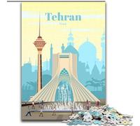 1000 Piece Jigsaw Puzzles for Adults Gifts Travel to Tehran, Learning Educational for Is Ideal As A Gift for The Whole Family 50x75cm