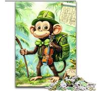 1000 Piece Jigsaw Puzzles for Adults Gifts Traveling Monkey, Suitable for People Aged 14 And Above Educational Games Secret Santa Gifts (Size 26x38cm)