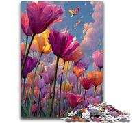 1000 Piece Jigsaw Puzzles for Adults Gifts Tulip Flowers 1000 Pieces for Adults,is Ideal As Gifts for The Whole Family for Age 14 (75x50cm)