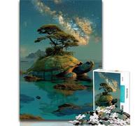 1000 Piece Jigsaw Puzzles for Adults Gifts Turtle Island Landscape,Challenging To Complete But Fun And Humorous Unique Birthday And Gifts (38x26cm)