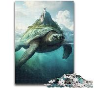 1000 Piece Jigsaw Puzzles for Adults Gifts Turtle Island Landscape Teenager Puzzles,Family Entertainment Toys with Matching Poster And Trivia Sheet (50x75cm)