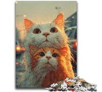1000 Piece Jigsaw Puzzles for Adults Gifts Two Cats Teenager Jigsaw,Artistic Wall Decor & Birthday Gift Idea for Friends, Home Office (50x75cm)