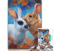 1000 Piece Jigsaw Puzzles for Adults Gifts Two Rabbits Teenager Jigsaw,Artistic Wall Decor & Birthday Gift Idea for Friends, Home Office 26x38cm