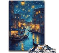 1000 Piece Jigsaw Puzzles for Adults Gifts Venice Under The Night Sky Adult Puzzles,learning Educational Is Ideal As A Gift for The Whole Family (38x26cm)