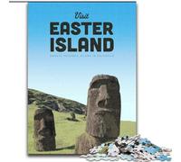 1000 Piece Jigsaw Puzzles for Adults Gifts Visit Easter Island, Learning Educational for Is Ideal As A Gift for The Whole Family 26x38cm