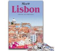 1000 Piece Jigsaw Puzzles for Adults Gifts Visit Lisbon Teenager Puzzles,Family Entertainment Toys with Matching Poster And Trivia Sheet (26x38cm)
