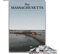 1000 Piece Jigsaw Puzzles for Adults Gifts Visit Massachusetts, Learning Educational for Is Ideal As A Gift for The Whole Family 75x100cm