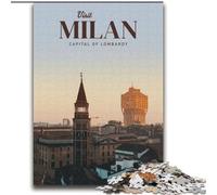 1000 Piece Jigsaw Puzzles for Adults Gifts Visit Milan Challenging Game Toys Deal As Gifts for The Whole Family for Ages 14+ (38x52cm) 1000pcs