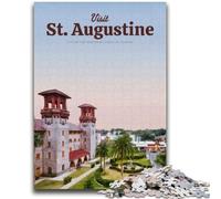 1000 Piece Jigsaw Puzzles for Adults Gifts Visit St Augustine Challenging To Complete But Fun And Humorous Educational Game for Birthday (size 38x26cm)
