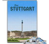 1000 Piece Jigsaw Puzzles for Adults Gifts Visit Stuttgart, Learning Educational for Is Ideal As A Gift for The Whole Family 75x100cm