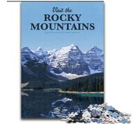 1000 Piece Jigsaw Puzzles for Adults Gifts Visit The Rocky Mountains, for Age 14+ Suitable for Couples Fun at Home Activities, Birthday Present,Travel Gifts 26x38cm