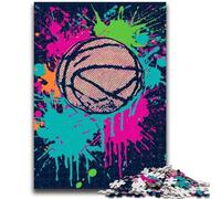 1000 Piece Jigsaw Puzzles for Adults Gifts Watercolor Basketball 1000 Pieces for Adults,is Ideal As Gifts for The Whole Family for Age 14 (26x38cm)