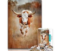1000 Piece Jigsaw Puzzles for Adults Gifts Watercolor Bull Adult Puzzles,Educational Stress Relief Toy Great Gifts And Toys (size 75x50cm)