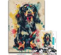 1000 Piece Jigsaw Puzzles for Adults Gifts Watercolor Dachshund Adult Jigsaw,Quiz Game for Is Ideal As A Gift for The Whole Family (size 75x50cm)