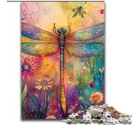 1000 Piece Jigsaw Puzzles for Adults Gifts Watercolor Dragonfly Difficult Hard Gifts for Friends And Family Suitable for And 14 (size 50x75cm)