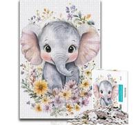 1000 Piece Jigsaw Puzzles for Adults Gifts Watercolor Elephant,Help The Brain Exercise Addictive Toys to Cultivate Patience Artists Collection,Fine Art 38x26cm