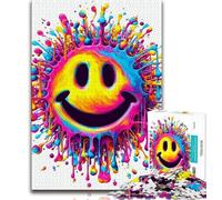 1000 Piece Jigsaw Puzzles for Adults Gifts Watercolor Smile Logo,Learning Educational Toys Family Games Suitable for Desktop Decoration (38x26cm)