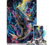 1000 Piece Jigsaw Puzzles for Adults Gifts Watercolor Whale 1000 Pieces for Teenagers,Challenging Game Gifts for Is Ideal As A Gift for The Whole Family (size 75x50cm)