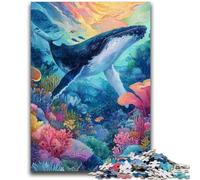 1000 Piece Jigsaw Puzzles for Adults Gifts Watercolor Whale Decompressing Intellectual Educational Toy Suitable for Couples for And Age 14 50x75cm