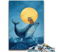 1000 Piece Jigsaw Puzzles for Adults Gifts Whales And Owls Adult Jigsaw,Fun Present & Activity for Home,Toy for Rainy Days (38x26cm)