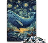 1000 Piece Jigsaw Puzzles for Adults Gifts Whales in The Night Sky Adult Jigsaw,Challenging Game Gifts for Is Ideal As A Gift for The Whole Family (75x50cm)