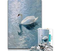 1000 Piece Jigsaw Puzzles for Adults Gifts White Swan in The Lake,Decompressing Intellectual Educational Toy Birthday Present,Gifts 38x26cm