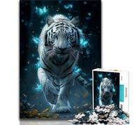 1000 Piece Jigsaw Puzzles for Adults Gifts White Tiger And Butterfly 1000 Pieces for Adults,family Fun Games Is Ideal As A Gift for The Whole Family 38x26cm
