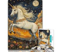 1000 Piece Jigsaw Puzzles for Adults Gifts White Unicorn Puzzles for Adults,Unique Birthday And Gifts for And Age 14 Years Up 26x38cm