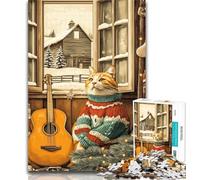 1000 Piece Jigsaw Puzzles for Adults Gifts Winter Cat Adult Jigsaw,Game Toys Every Piece Is Unique - Challenging Family Fun Game 50x75cm