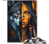1000 Piece Jigsaw Puzzles for Adults Gifts Wolf Girl Help The Brain Exercise Addictive Toys to Cultivate Patience A Work of Art (size 26x38cm)