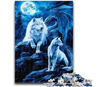 1000 Piece Jigsaw Puzzles for Adults Gifts Wolf Under The Moon Stress Reliever Staycation Kill Time Wishlist with Santa Claus 50x75cm