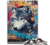 1000 Piece Jigsaw Puzzles for Adults Gifts Wolf with Headphones Teenager Jigsaw,Artistic Wall Decor & Birthday Gift Idea for Friends, Home Office (50x75cm)